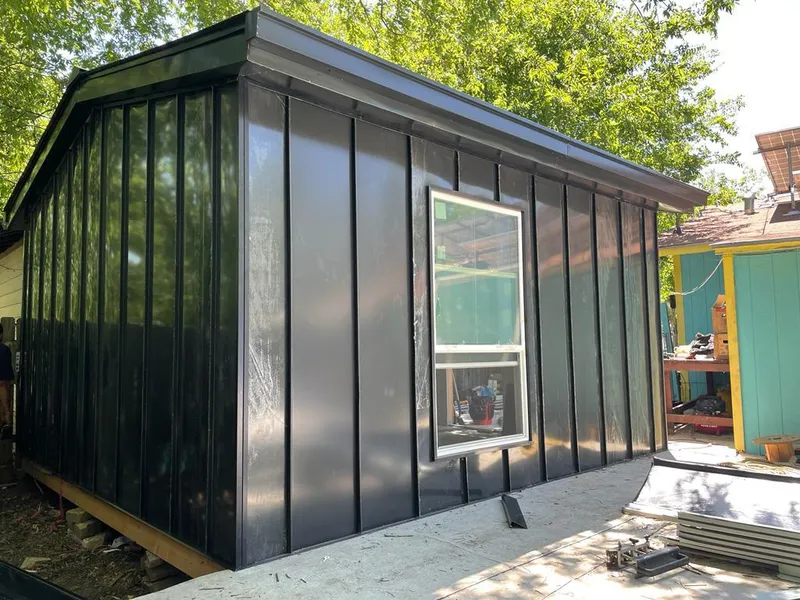 Black standing seam metal wall panels for Metal Roof Installation in Willow Park